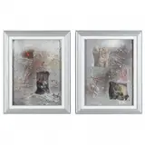 Two Works by László Dús, Mixed media with collage on canvas, sold Nov 2022