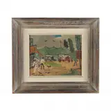 Traveling Circus by Nicolai Cikovsky, Oil on canvasboard, sold Nov 2022