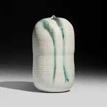 Large Closed Form by Toshiko Takaezu, 1986, glazed porcelain, sold Jan 2026