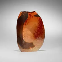 Light vessel by William Morris, 1981, hand-blown glass, sold Jan 2026
