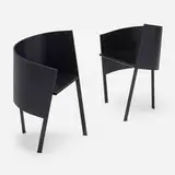 Merry Go Round armchairs, pair by Paolo Pallucco and Mireille Rivier, 1987, enameled steel, lacquered wood, sold Jul 2022