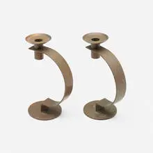 Candlesticks model 21008, pair by Albert Reimann, 1933, brass, sold Jul 2022