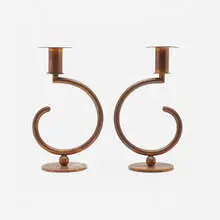 Candlesticks model 21007, pair by Albert Reimann, 1931, brass, sold Jul 2022