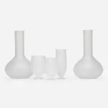 Glassware by Muriel Grateau, c. 2005, frosted glass, sold Jul 2022
