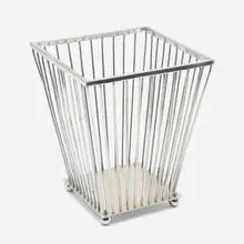 Wastepaper basket by Jacques Adnet, c. 1930, chrome-plated brass, sold Jul 2022