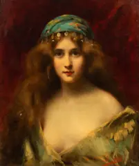 Untitled (Young Beauty) by Angelo Asti, oil on canvas, sold Aug 2025