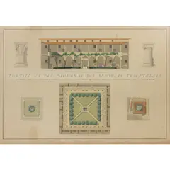 Cortile of San Giovanni dei Genovesi by John Finley Kirkpatrick, watercolor, sold Aug 2025