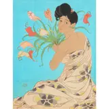La Gerbe d'Anthurium by Paul Jacoulet, woodcut in colors, sold Aug 2025