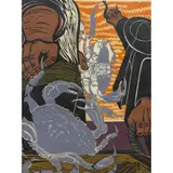 Untitled by Emmy Lou Packard, woodcut monoprint in colors, sold Aug 2025