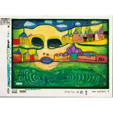 Irinaland Over the Belcans by Freidensreich Hundertwasser, 1971, silkscreen in colors, sold Aug 2025