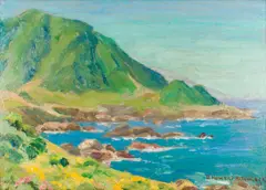 Makapuu Beach by D. Howard Hitchcock, oil on board, sold Aug 2025