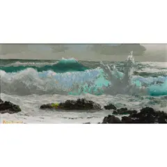 Hawaiian Surf by Peter Hayward, oil on canvas, sold Aug 2025