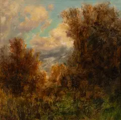 Glimpse of Mt. Tam by Charles Dorman Robinson, oil on panel, sold Aug 2025