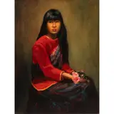 Oriental Girl in Red by Alan McCorkle, 1959, oil on canvas, sold Aug 2025