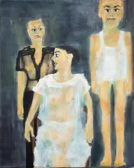 Untitled (Three Figures) by Ophrah Shemesh, 1988, oil on canvas, sold Aug 2025