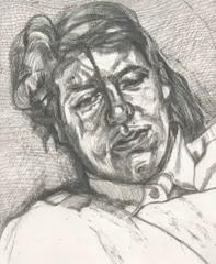 Bella by Lucian Freud, 1987, Etching on BFK Rives Wove Paper, sold Oct 2026