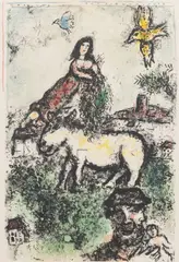 Un Jardin Perdu" [A Sequestered Garden] by Marc Chagall, 1969, Lithograph in Colors on Arches Paper, sold Oct 2026