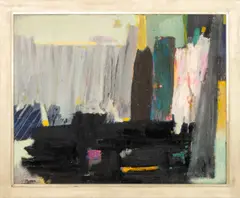 Anchor" or "Abstraction #33 by Peter Busa, Oil on Canvas, sold Oct 2026