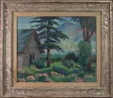 Cabin in the Woods by Robert John Fleck, oil on board, sold Aug 2025