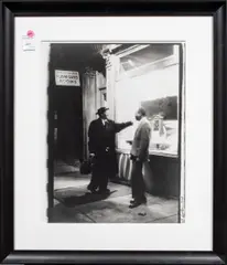 Lester Young and Hank Jones outside The 5 by Herb Snitzer, gelatin silver print, sold Aug 2025