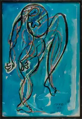 Untitled by Yossi Stern, 1966, watercolor, sold Aug 2025