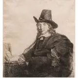 Jan Asselyn by Rembrandt Harmensz van Rijn, etching and engraving on laid paper, sold Sep 2025