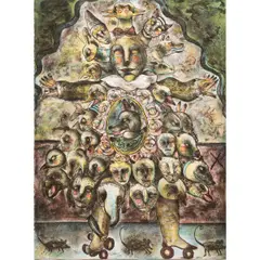 Nina Con Vestido de Animalitos by Alejandro Colunga, 1979, lithograph in colors, sold Sep 2025