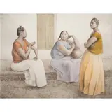 �Juchitecas Platicando,� by Francisco Zúñiga, lithograph in colors, sold Sep 2025