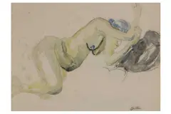 Untitled by Jacob Epstein, pencil and watercolour, offered Jul 2021