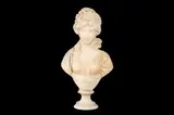 A late 19th century alabaster bust of a maiden by Adolfo Cipriani, sculpture, offered Jun 2021