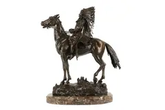 A large bronze figure of an indian warrior on horseback by Carl Kauba, BRONZE, offered Jun 2021