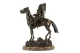 A large bronze figure of an indian warrior on horseback by Carl Kauba, BRONZE, offered Jun 2021