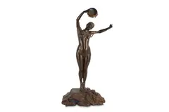 A large metamorphic figure of an exotic dancer by Arthur Waagen, bronze, offered Jun 2021