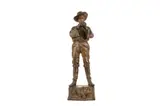 A cold painted terracotta figure of a cowboy circa 1902 by Freidrich Goldscheider, sculpture, offered Jun 2021