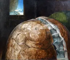En Observation by Samuel Bak, 1965, oil on canvas, sold Oct 2019