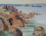 Untitled by Fred Yates, oil on board, sold Oct 2019