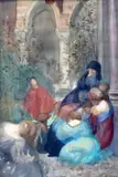WatercolourFigures seated by an arch by Robert Anning Bell, watercolour, sold Oct 2019