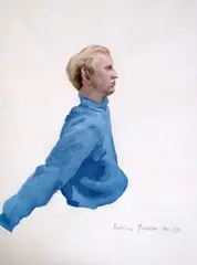 Profile Study by Patrick Procktor, watercolour, sold Oct 2019
