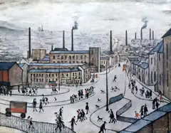 Huddersfield' signed and blind-stamped 17.75 x 22.25in by L. S. Lowry, print, sold Oct 2019