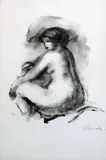 Etude de Femme nue, assise by Pierre-Auguste Renoir, Lithograph, circa, sold Oct 2019