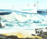 Seagulls and Surf by David Bellamy, oil on canvas, offered Nov 2020