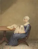 Irish, study of a seated lady with her dog by Adam Buck, 1807, watercolour, sold Nov 2020