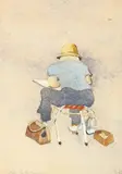 The Sketcher by Scott Brownrig, watercolour, offered Nov 2020