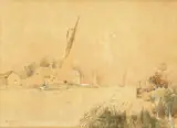 Horning Ferry' 1931 by William Leslie Rackham, Watercolour, sold Nov 2020