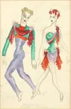 British, A costume design for the finale of act one of the ballet 'Oranges and Lemons by William Chappell, 1948, watercolour and pencil, offered Nov 2020