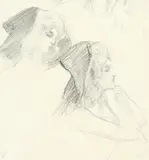 British, a head study of two female figures by Albert de Belleroche, pencil, offered Nov 2020