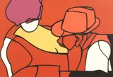 Italian, a coloured lithograph of figures by Valerio Adami, lithograph, offered Nov 2020