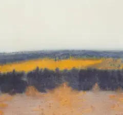 Landscape with larches by Harold Cheesman, watercolour, sold Oct 2012