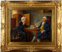 Chess players by Alexander Austen, sold Oct 2012