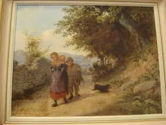 Gathering Firewood, by William Bromley III, oil on canvas,, sold Oct 2012